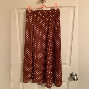 Polka dot midi skirt
